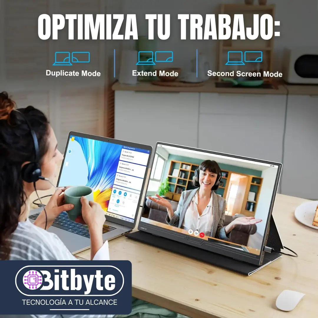 Monitor Portátil Bitbyte 15.6 Full Hd Ips Con Parlante Bitbyte