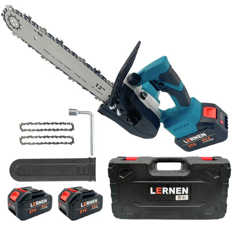 Motosierra Podadora Inalámbrica 12” LERNEN + 2 Baterías + Maletín
