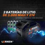 Motosierra Podadora Inalámbrica 12” LERNEN + 2 Baterías + Maletín Lernen