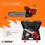 Motosierra Podadora Inalámbrica 12” LERNEN + 2 Baterías + Maletín Lernen