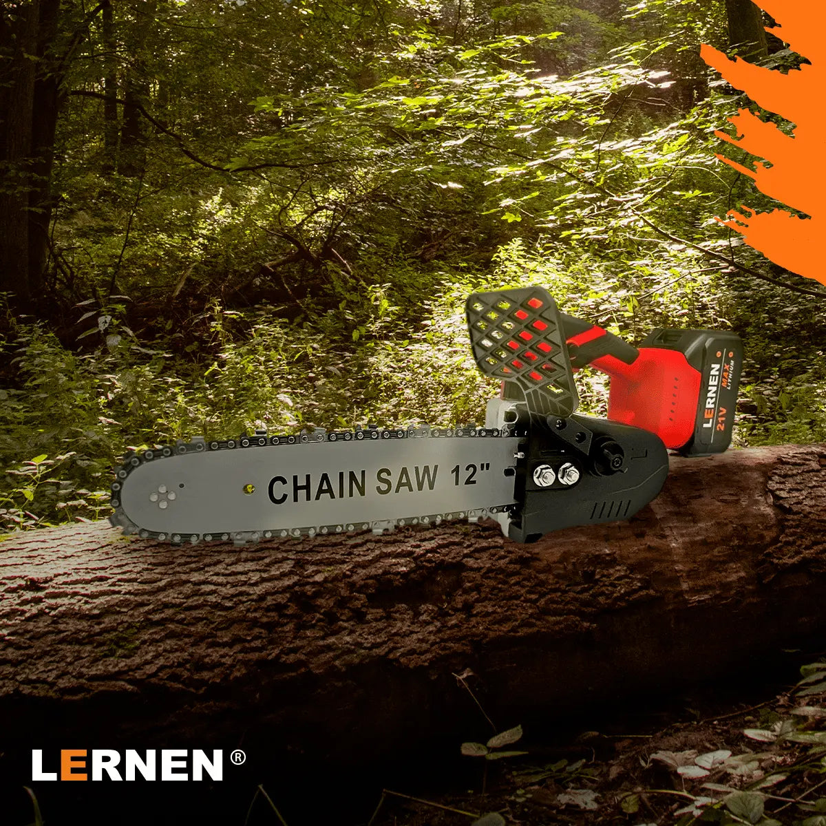 Motosierra Podadora Inalámbrica 12” LERNEN + 2 Baterías + Maletín Lernen