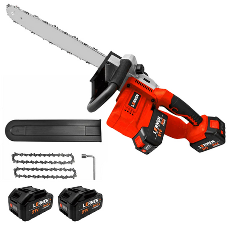 Motosierra Podadora Inalámbrica 16'' + 2 Baterías + Cadenas Lernen