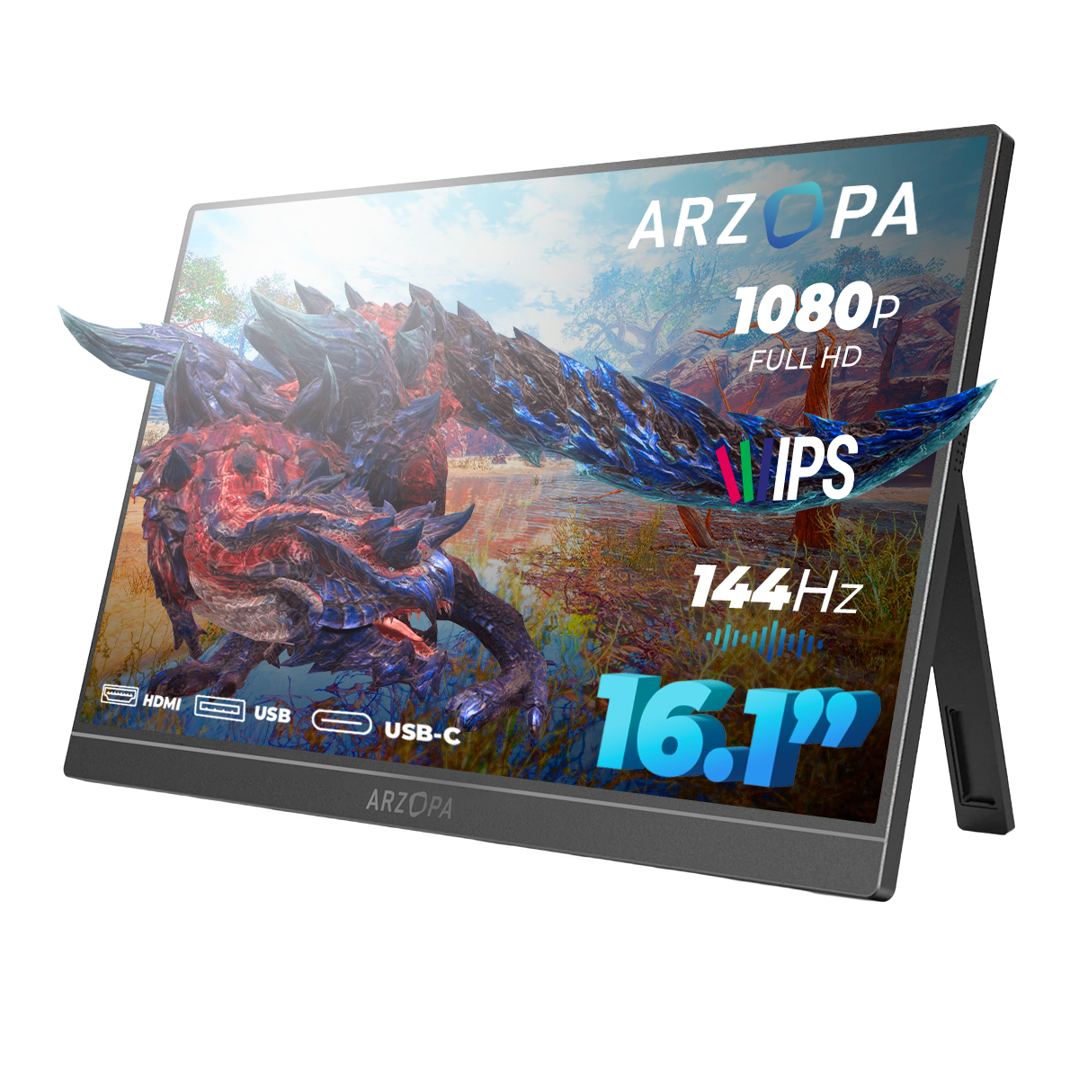 Monitor Portátil ARZOPA Z1FC 16.1” Full HD 144Hz – Ultra Ligero