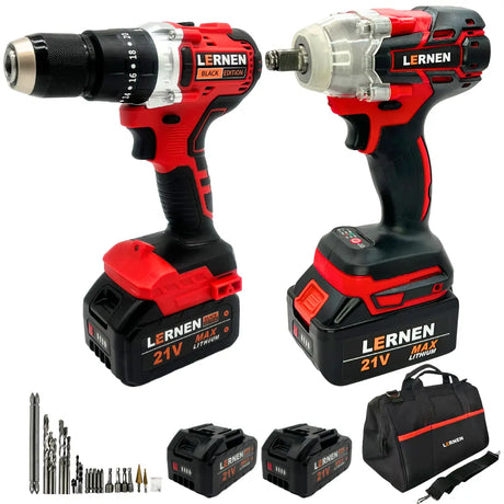 Pack Brushless Taladro y Llave Impacto + Bolso + Accesorios
