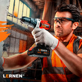 Pack Esmeril Inalámbrico 125 MM + Taladro Percutor Brushless + 2 Baterías + Accesorios Lernen