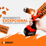 Pack Esmeril Inalámbrico 125 MM + Taladro Percutor Brushless + 2 Baterías + Accesorios Lernen