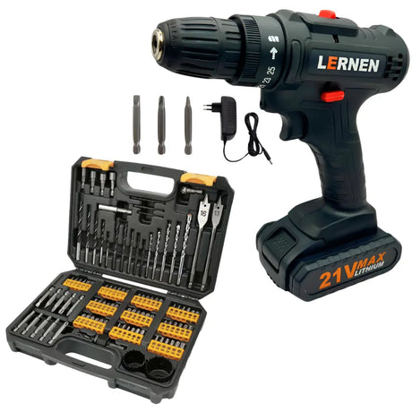 Pack Taladro Destornillador Inalámbrico 21v + Set 246 Brocas