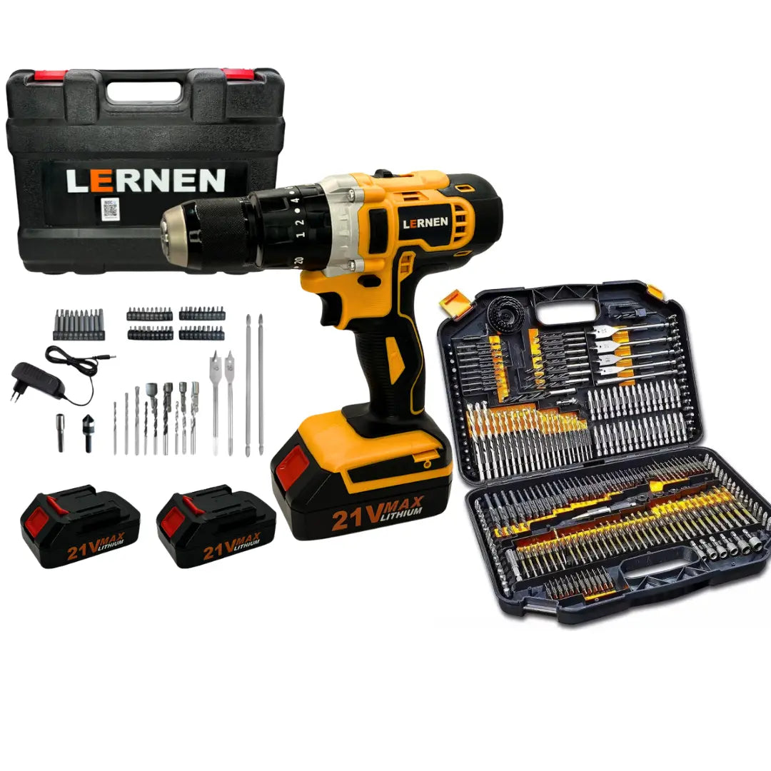 Pack Taladro Inalámbrico Percutor + Set 246 Brocas