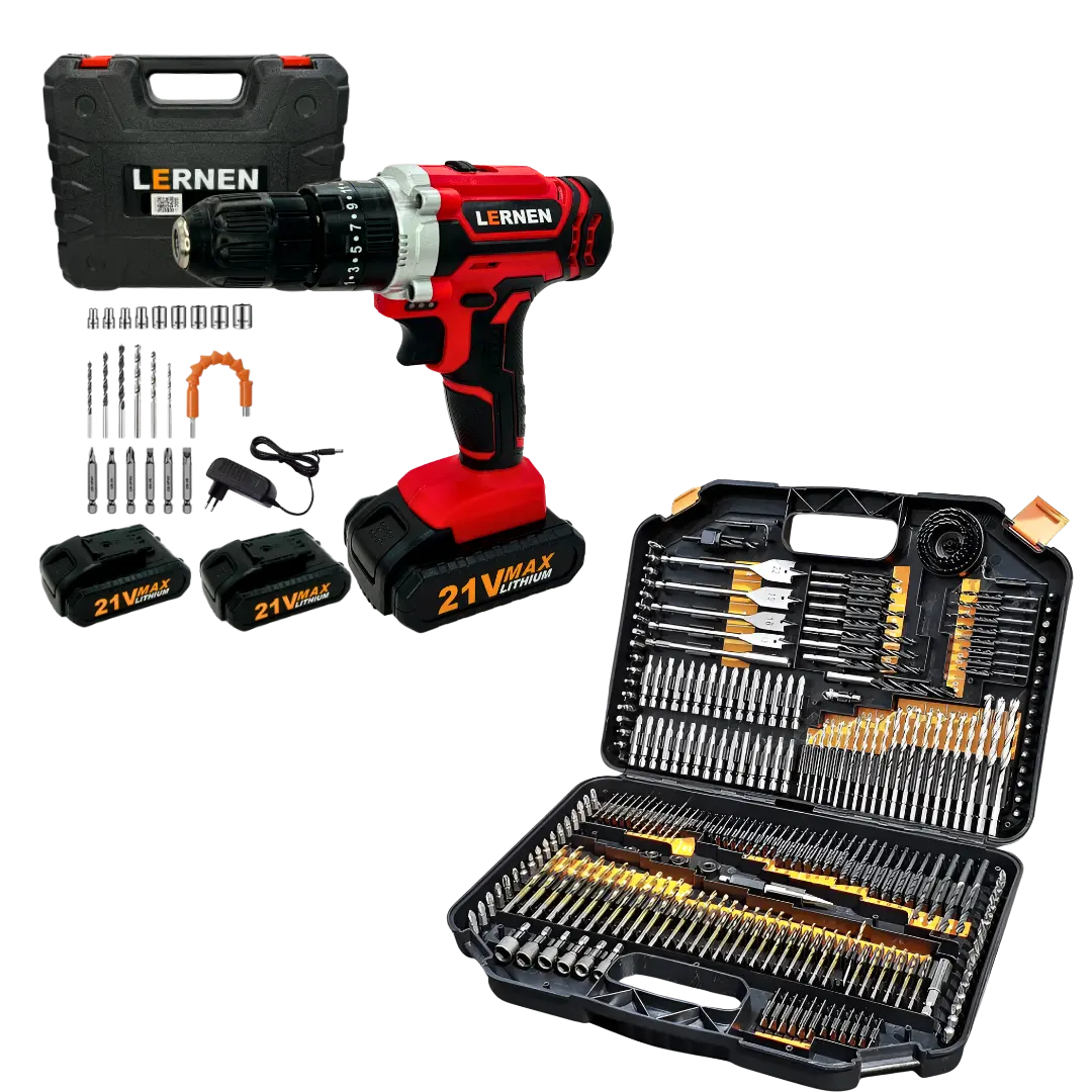 Pack Taladro Percutor + Set 246 Brocas