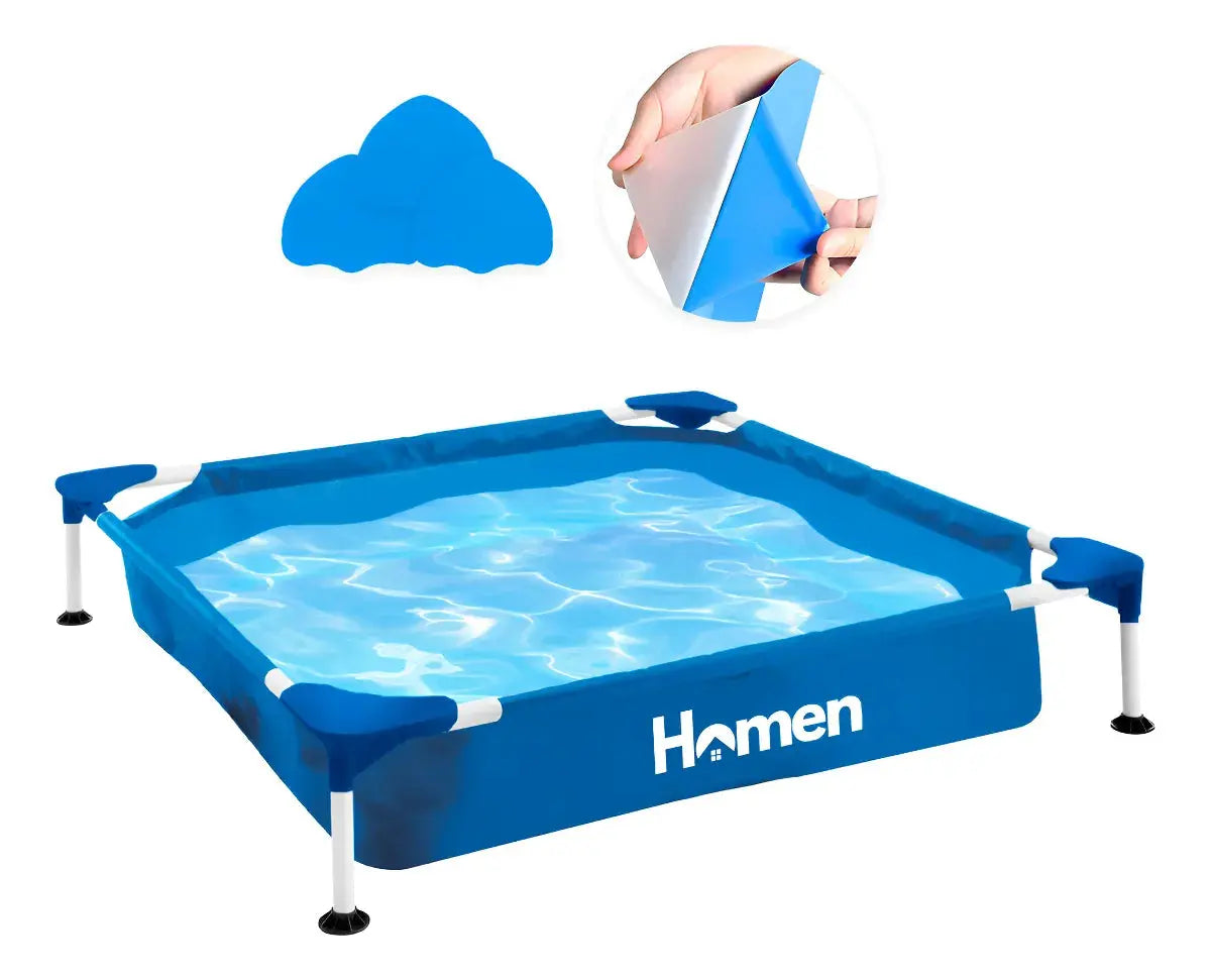 Piscina Estructural Cuadrada 1x1 Homen + Parches 400 Lt Homen