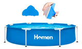 Piscina Estructural Redonda 3,66m Homen + Parches 8.000 Lt Celeste Homen