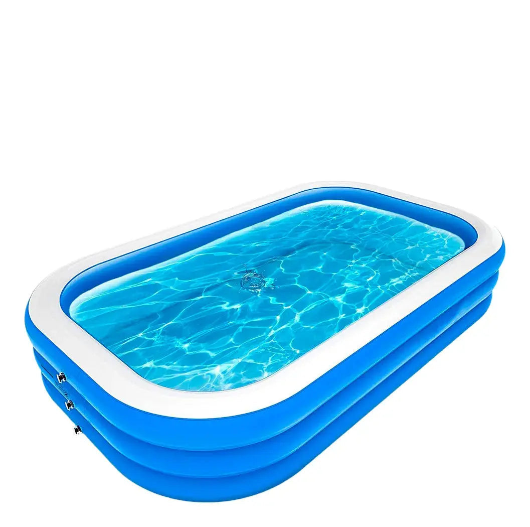 Piscina Inflable Rectangular Familiar Azul 165x290 Cm Homen Azul Homen