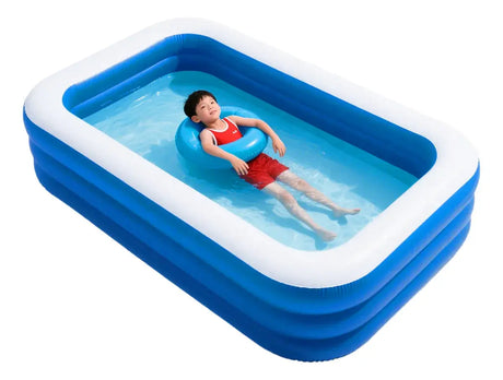 Piscina Inflable Rectangular Familiar Azul 165x290 Cm Homen Azul Homen