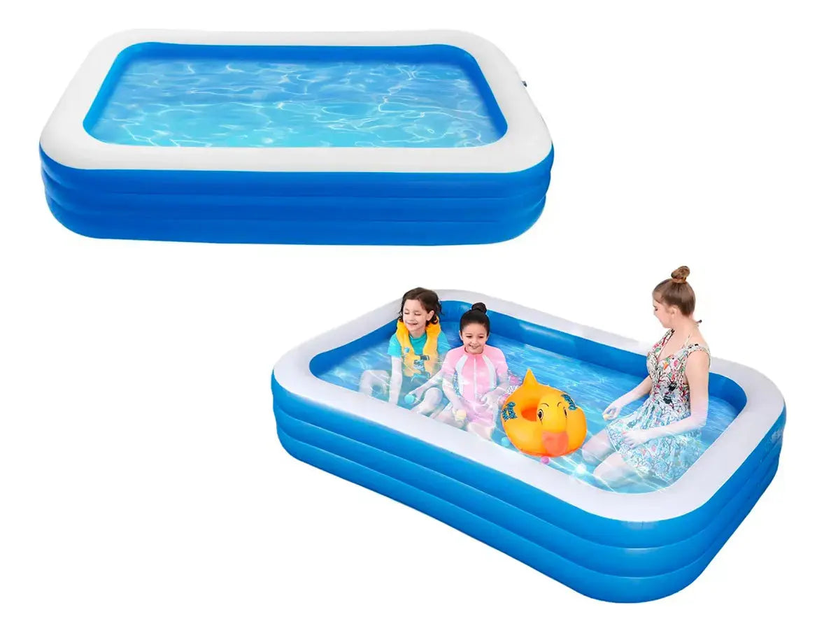 Piscina Inflable Rectangular Familiar Azul 165x290 Cm Homen Azul Homen