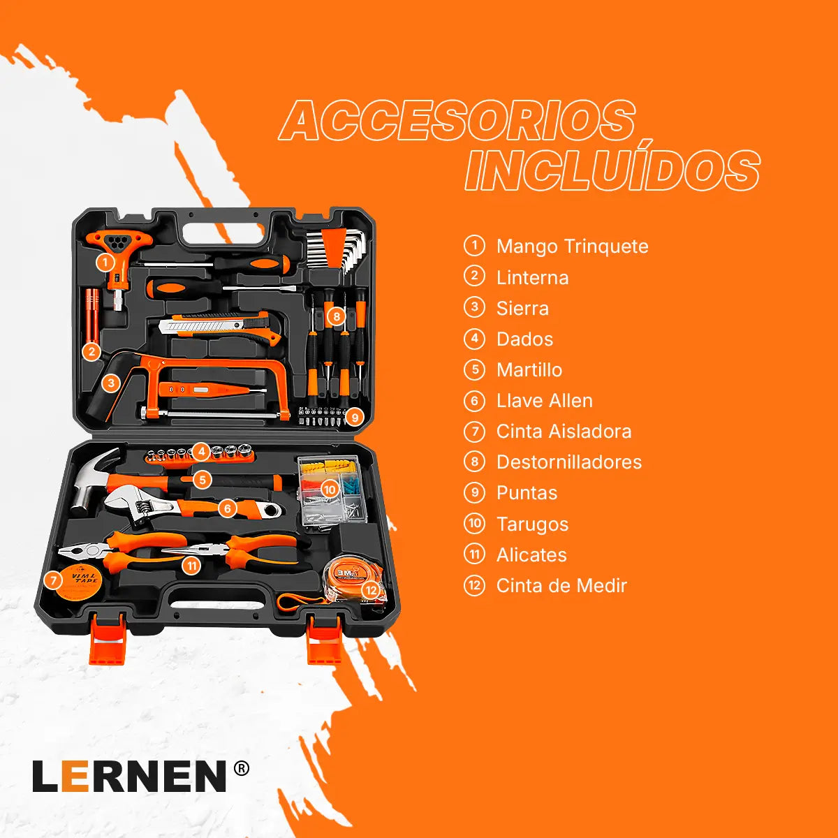 Set Herramientas Manuales LERNEN 150 Piezas Lernen