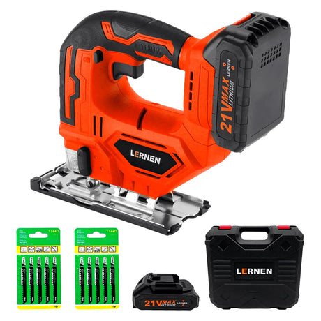 Sierra Caladora Inalámbrica 21v + Accesorios Lernen