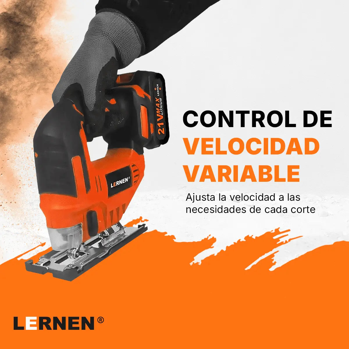 Sierra Caladora Inalámbrica 21v + Accesorios Lernen