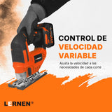 Sierra Caladora Inalámbrica 21v + Accesorios Lernen