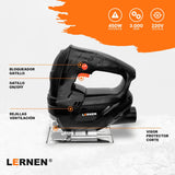 Sierra Caladora LERNEN - 400w 3000 Rpm Cuchillo 55mm + 10 Sierras Lernen