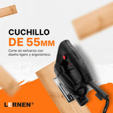 Sierra Caladora LERNEN - 400w 3000 Rpm Cuchillo 55mm + 10 Sierras Lernen