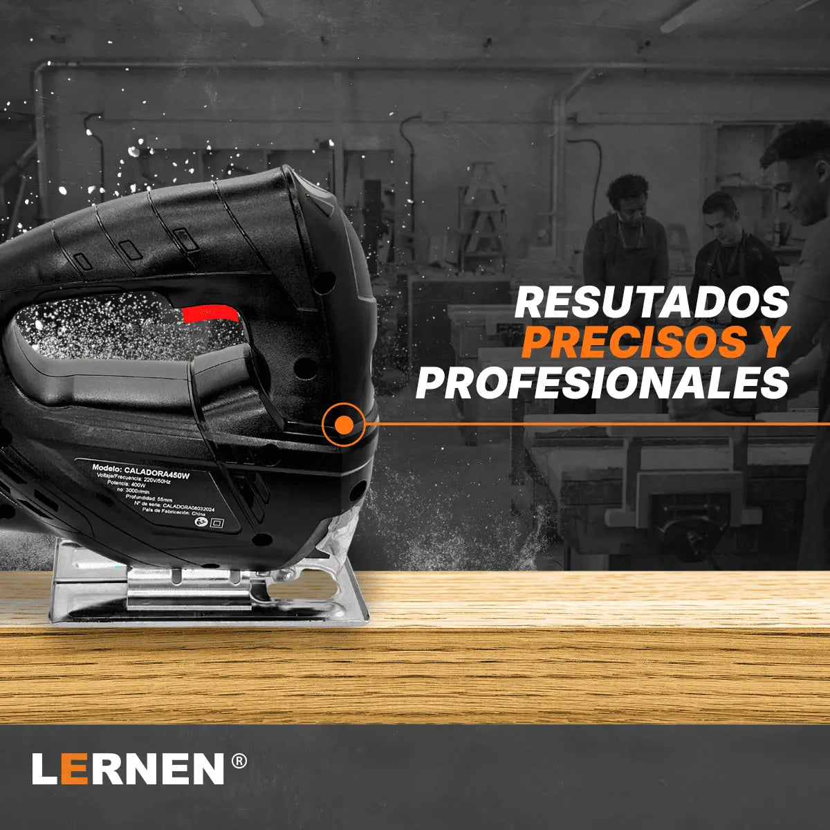 Sierra Caladora LERNEN - 400w 3000 Rpm Cuchillo 55mm + 10 Sierras Lernen
