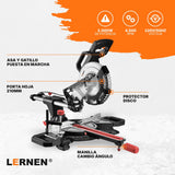Sierra Ingleteadora Telescópica Dual Lernen 2.000 W Lernen