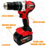 Taladro Percutor Black Edition Brushless LERNEN + Baterías + Bolso + Accesorios Lernen