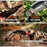 Motosierra Podadora Eléctrica 6 Pulgadas LERNEN + 2 Baterías