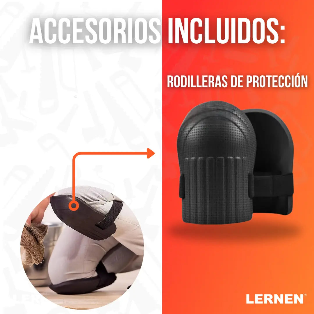 Ventosa Niveladora Vibradora Sopapa de Cerámica Inalámbrica 21V + Batería + Cargador + Rodilleras Lernen