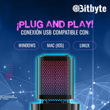Micrófono de Streaming Podcast RGB Bitbyte M6 PRO Gamer