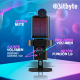 Micrófono de Streaming Podcast RGB Bitbyte M6 PRO Gamer