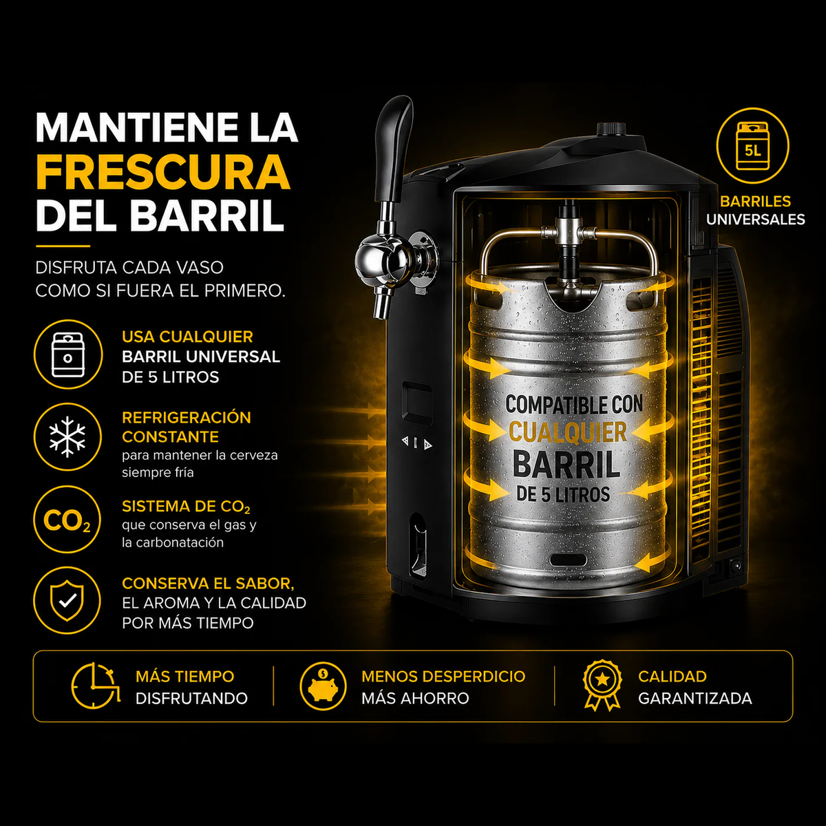 Dispensador de Cerveza 5L Homen con Sistema de Refrigeración