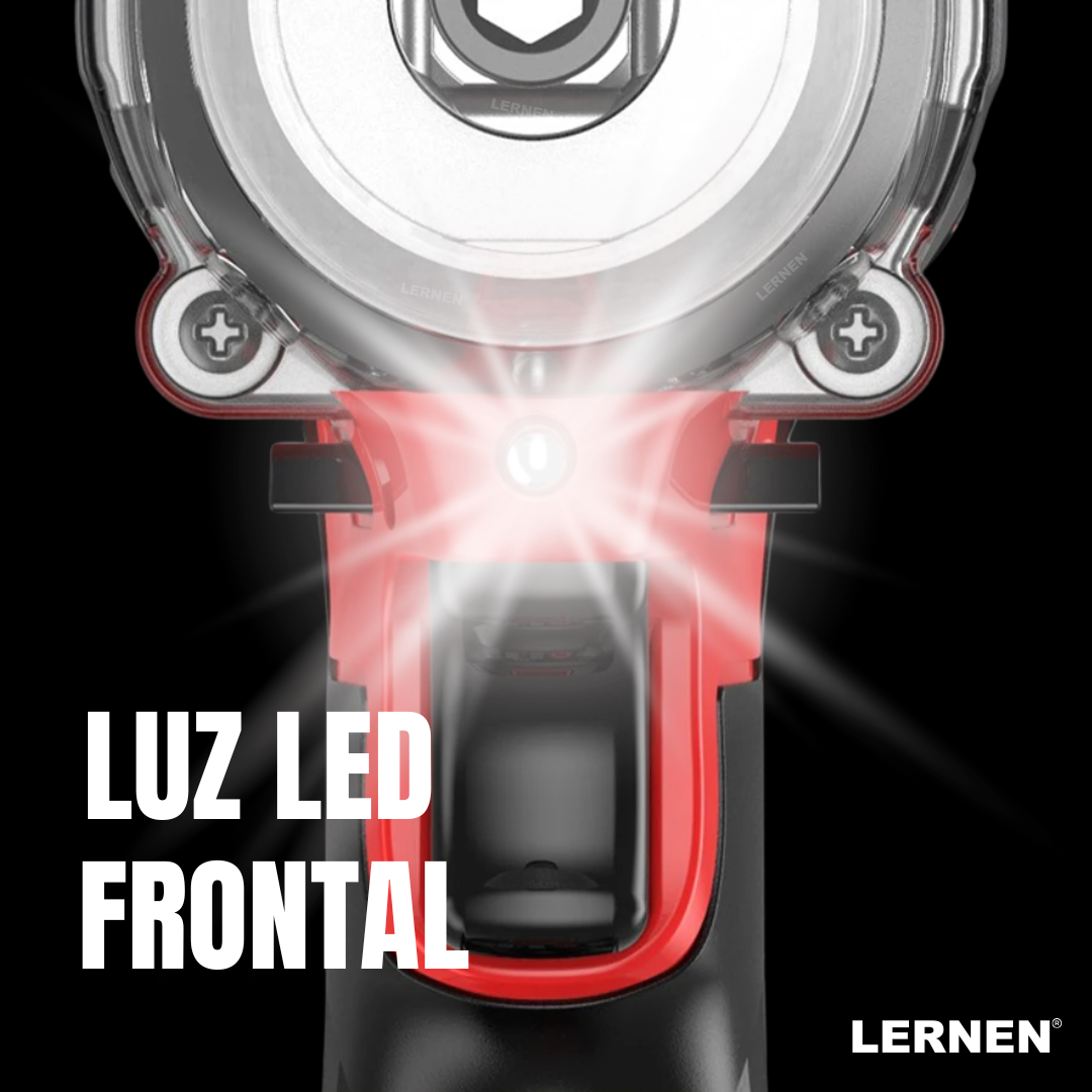 Llave De Impacto 1/2 LERNEN + 2 Baterías + Accesorios