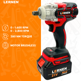 Llave De Impacto 1/2 LERNEN + 2 Baterías + Accesorios
